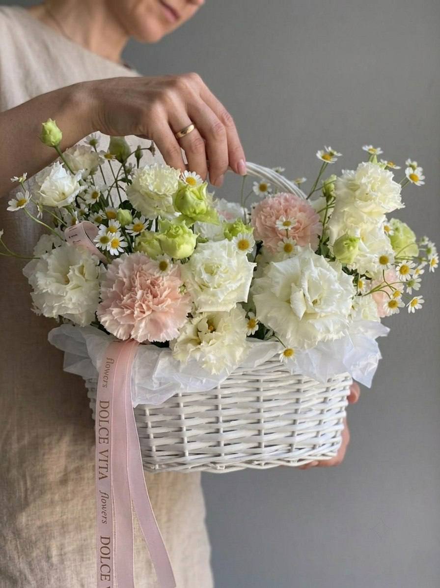 Композиция в корзине:«Облако»
